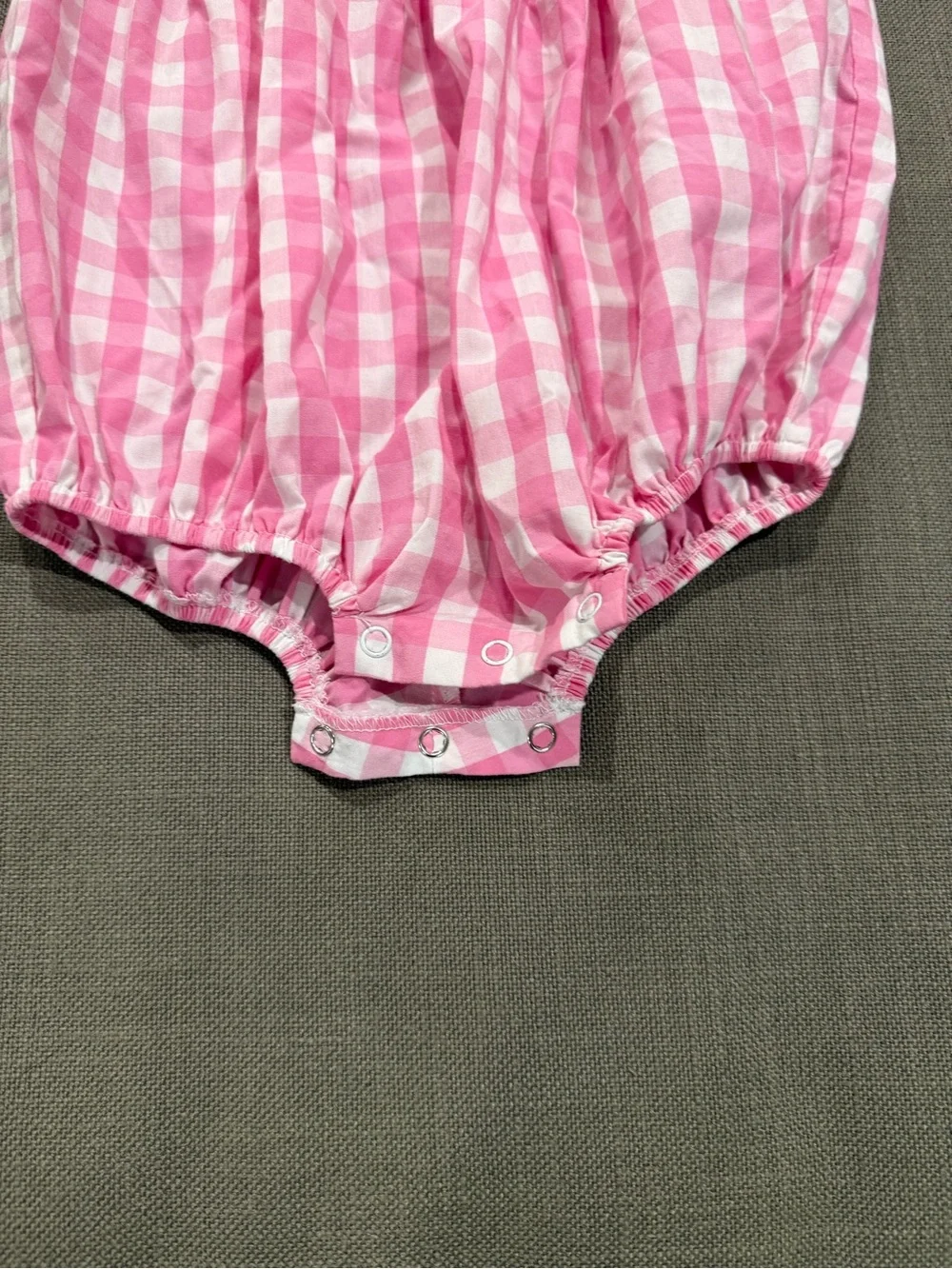 Stitchy Fish Pink Gingham Smocked Farm Dress